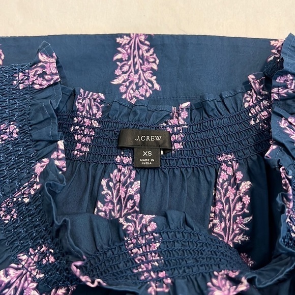 J. Crew Smocked Puff Sleeve Cotton Poplin Dress Budding Branch Print Size XS - Picture 11 of 17